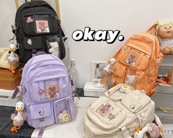 Cute Backpack Kawaii School Supplies Laptop Bookbag Back to School and Off to College Accessories 