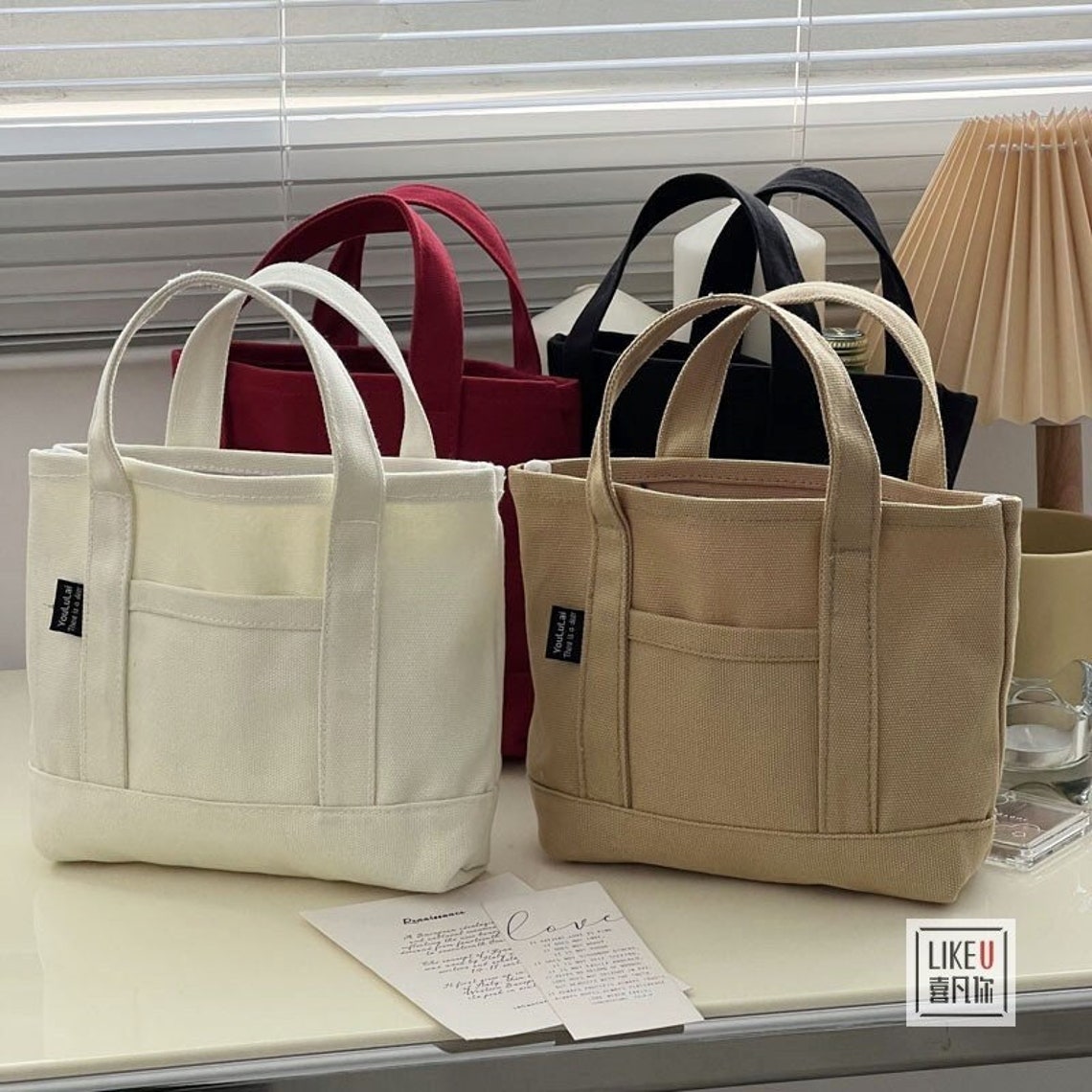 Japanese Canvas Mini Tote Bag Canvas Handbag Vintage - Etsy