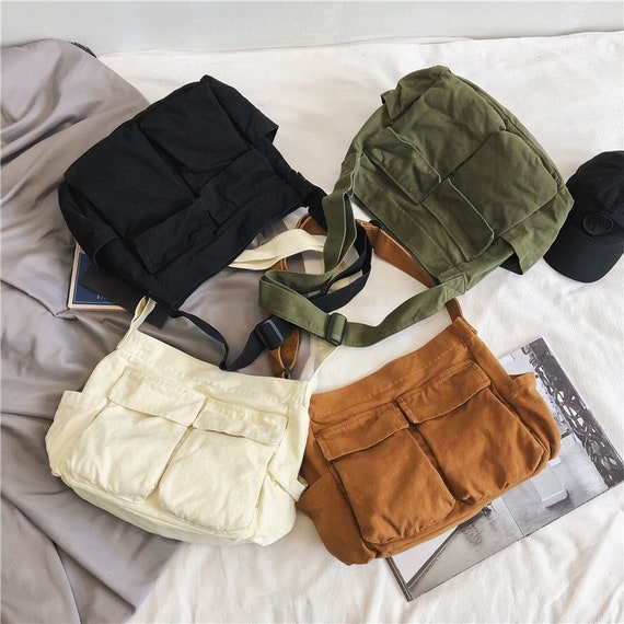 Vintage Canvas Cotton Crossbody Bags Casual Shoulder Bag 