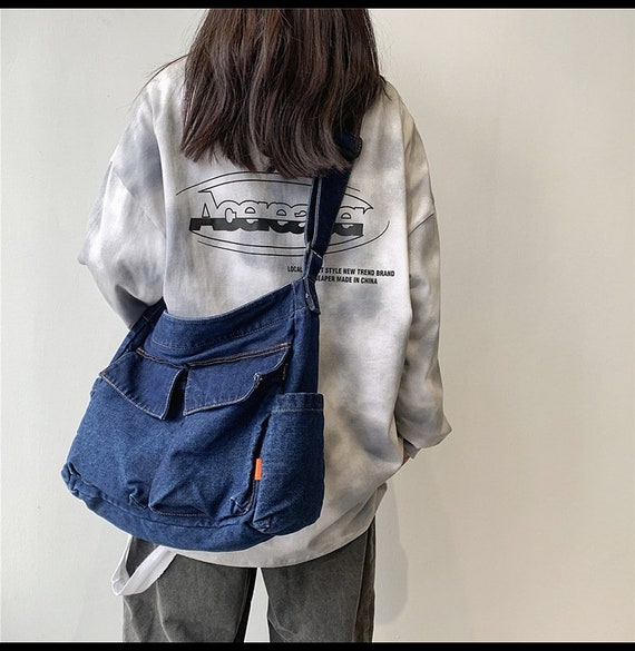 Denim Shoulder Bags For Women 2022 Student Messenger Bag Y2K Jeans