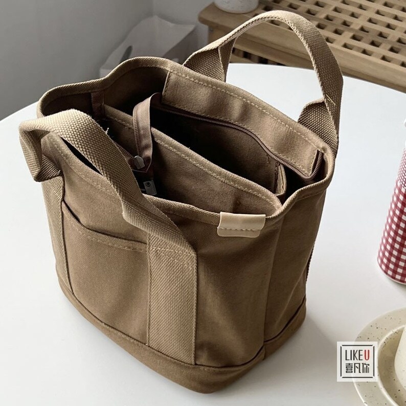 Japanese Multi Pocket 3D Canvas Small Handbagmini Tote Bag - Etsy