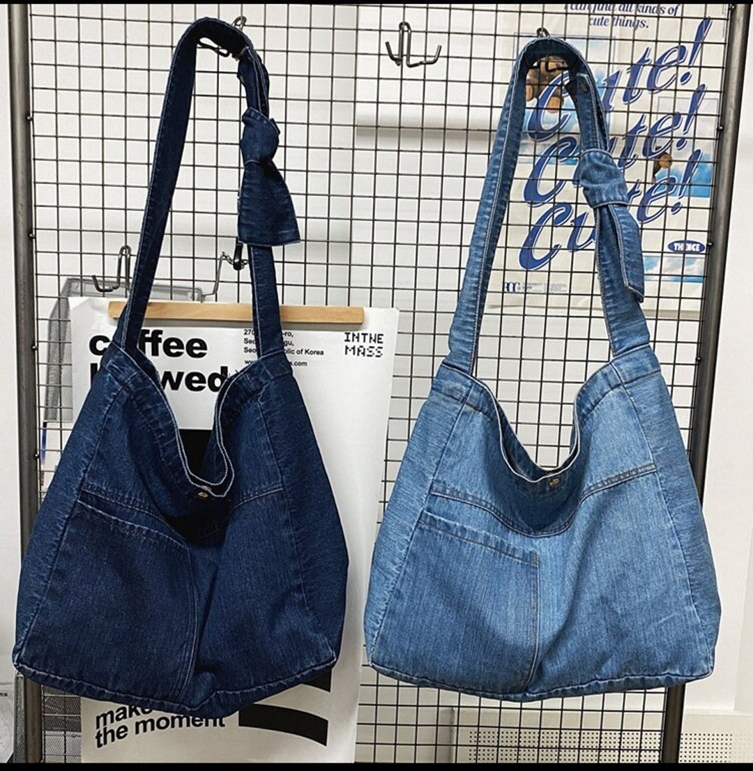 Fashion Denim Canvas Shoulder Bag Denim Tote Bag Canvas - Etsy