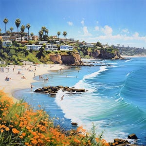 Beach Life Oil Painting - Tropical Seaside Art