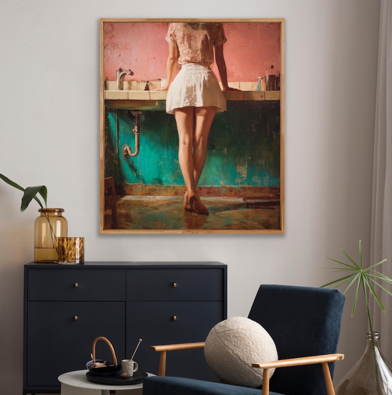 sensual-nude-art-woman-in-skirt-oil-painting-36x36-inches-etsy