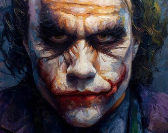 Joker Ace of Hearts Oil Painting: One-of-a-kind Original Art