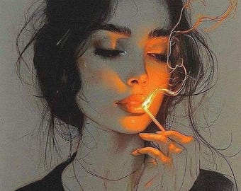 Anoche, pintura original, pieza única, decoración de pared, decoración del hogar