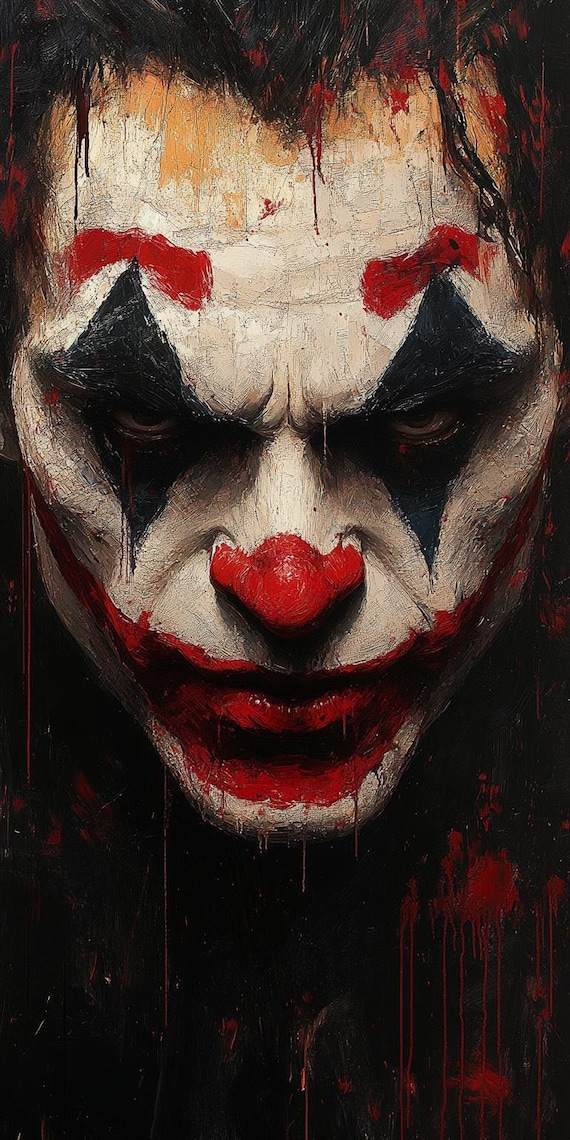 Original Joker Portrait Oil Painting - 48x28 Inches - One-of-a