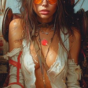 Rave - Oil Painting , Original painting, One of a kind, Party Girl Portrait Painting