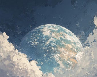 Surreal Oil Painting: "Echoes" - Original Sci-Fi Art (36x40 inches)