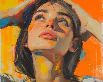 Sensual Portrait ,Original Painting, One of a Kind, Wall Decor, Home Decoration