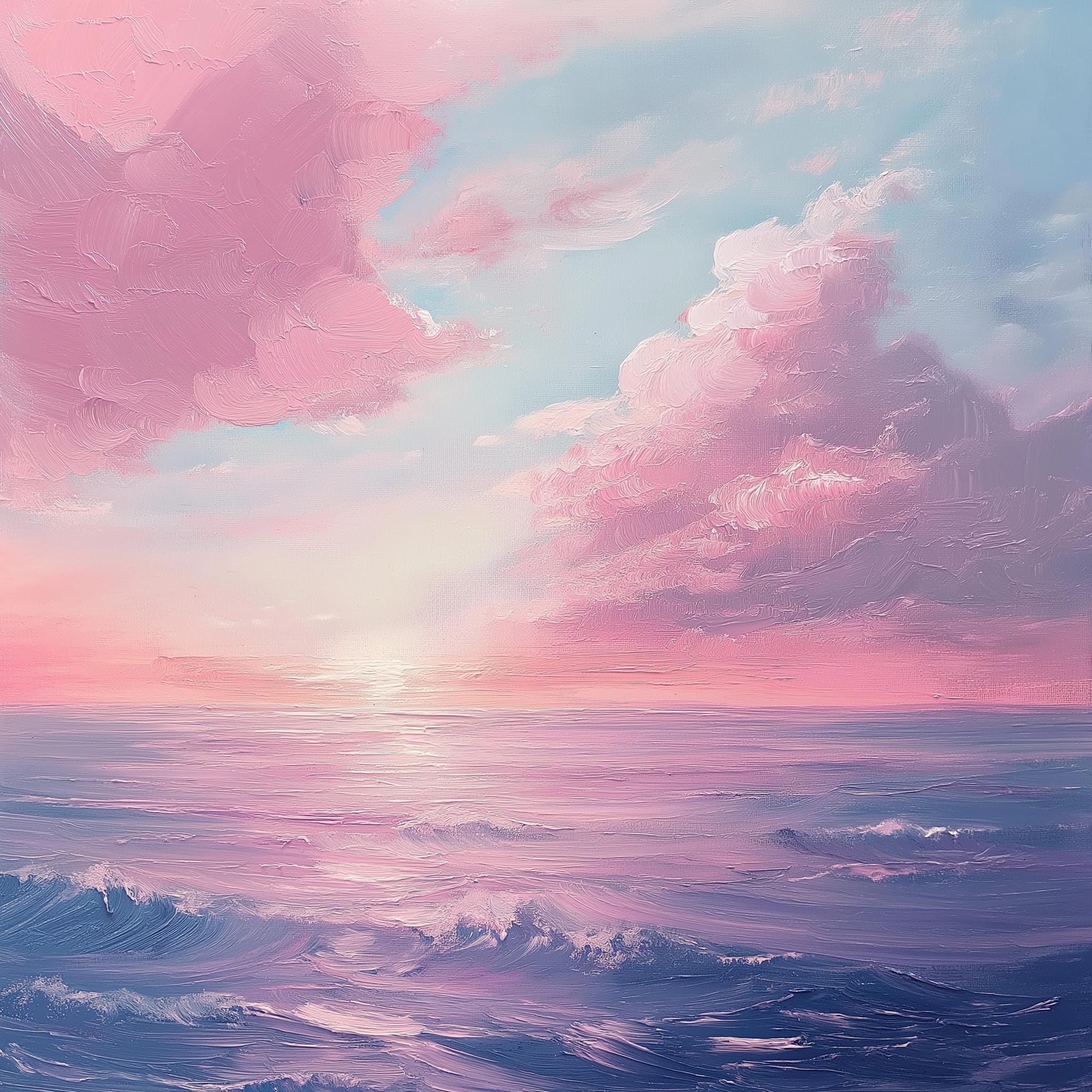 油絵 絵画 【ピンクの夕焼け】 【公式通販】