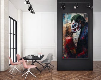 ジョーカーとハーレイ・クインの油絵：オリジナルアートコレクション