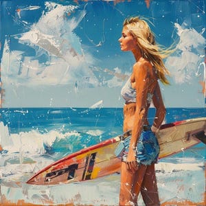 Big Waves,  Original Painting, One of a Kind, Wall Art
