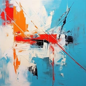 Original Abstract Oil Painting: Bold Colors, Modern Wall Decor (38x38 inches)