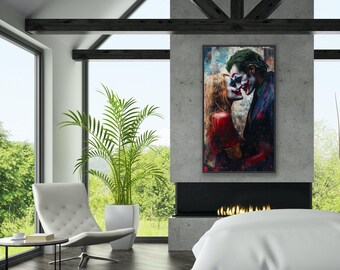 ジョーカーとハーレイ・クインの油絵：オリジナルアートコレクション