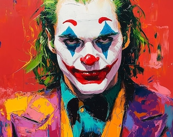Joker Ace of Hearts Oil Painting: One-of-a-kind Original Art