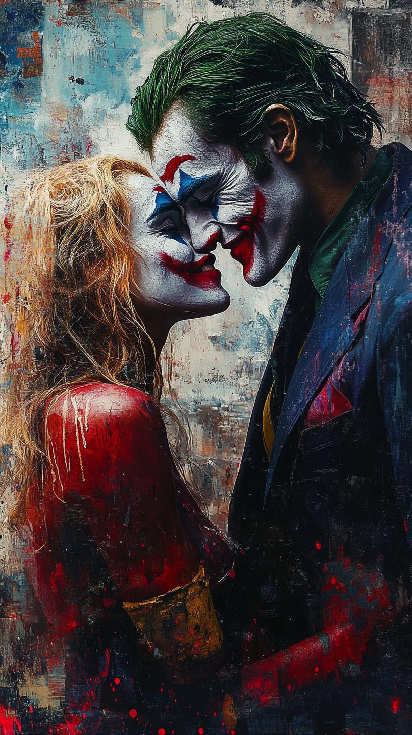 Joker and Harley Oil Painting on Canvas, Size 48x26 Inches - Etsy