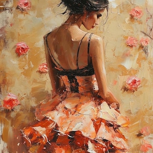 Elegance Original Oil painting on canvas, Size 30x40 inches, textured painting