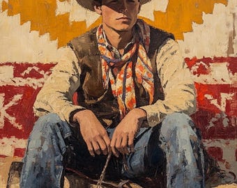 American Kulturerbe - Original Ölgemälde, Unikat, Wanddekoration, Dekoration, Westliche Kunst