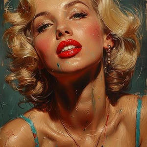 マリリン・モンローの油絵：オリジナル肖像画（30x44インチ）