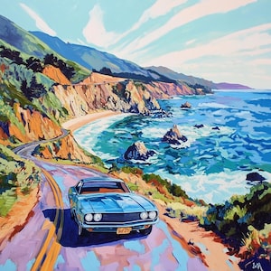 Big Sur Oil Painting: California Coastline Art (40x30 inches)