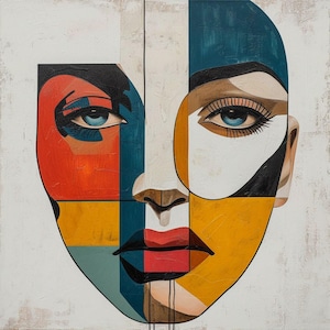 Contemporary Cubism,  Original Painting, One of a Kind, Wall Art