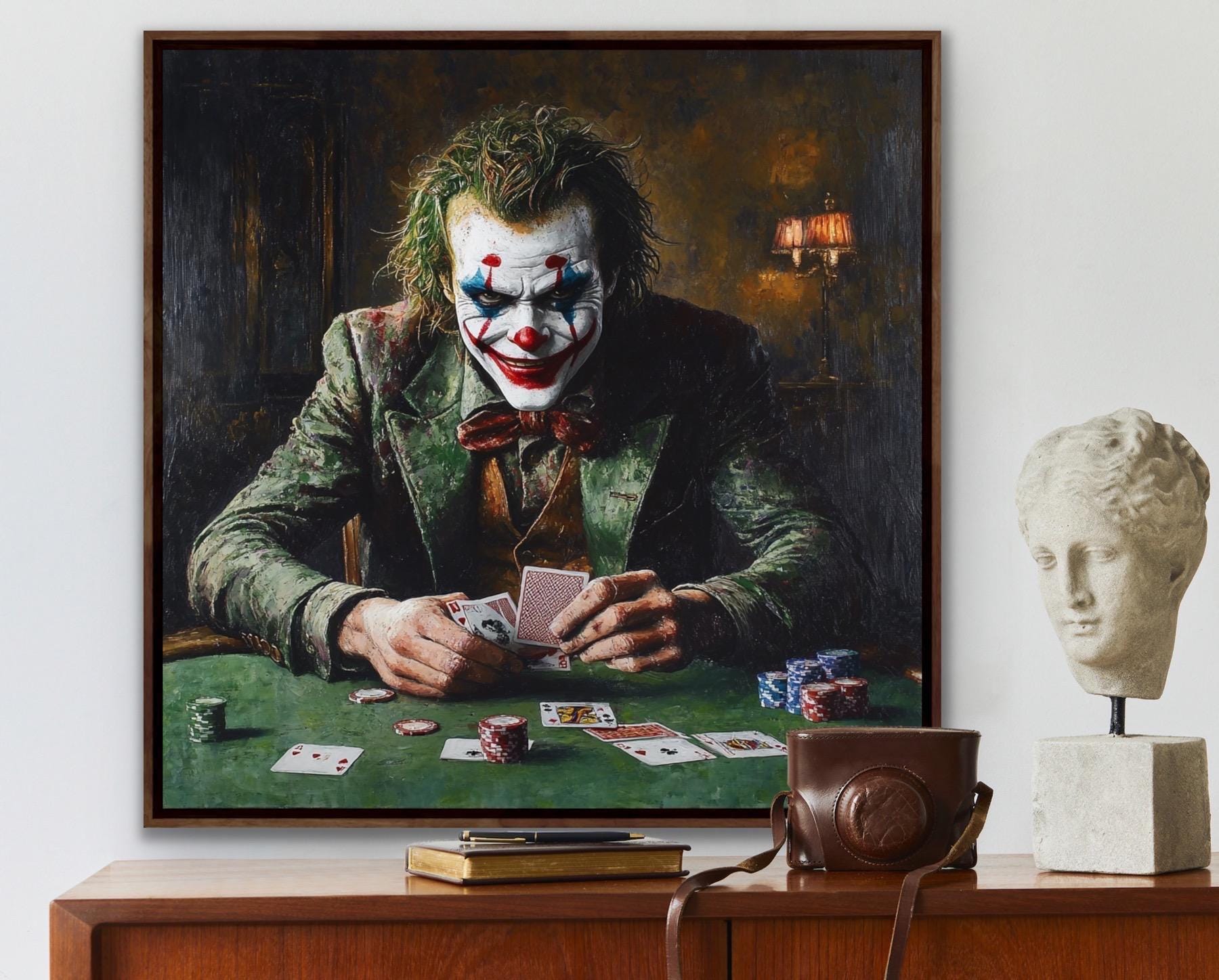 Joker Playing Cards Oil Painting on Canvas (36x36 Inches) - Etsy