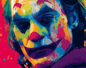 ジョーカー ハートのエース 油絵：唯一無二のオリジナルアート（48x36