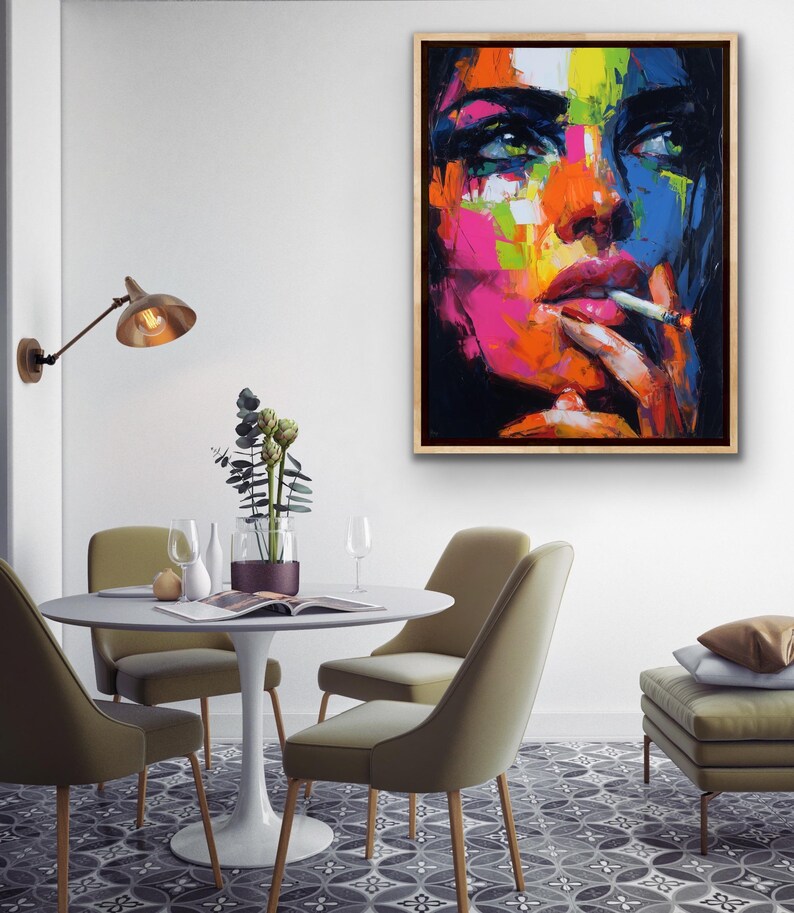 Abstract Woman Portrait Oil Painting • Colorful Modern Wall Art - Etsy ...