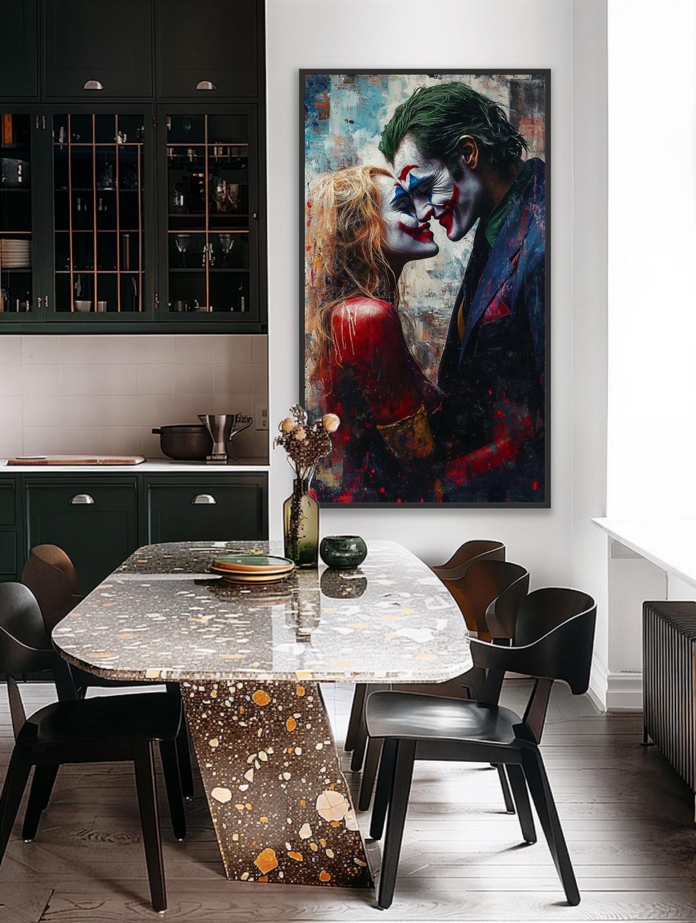 ジョーカーとハーレイ・クインの油絵：オリジナルアートコレクション