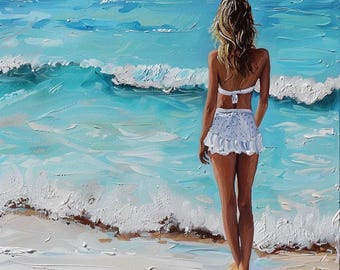 Summer in Spain ,Original Painting, One of a Kind, Wall Decor, Home Decoration