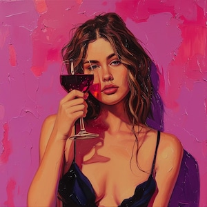 Mysterious Girl Oil painting on canvas 30x30 inches, One of a kind