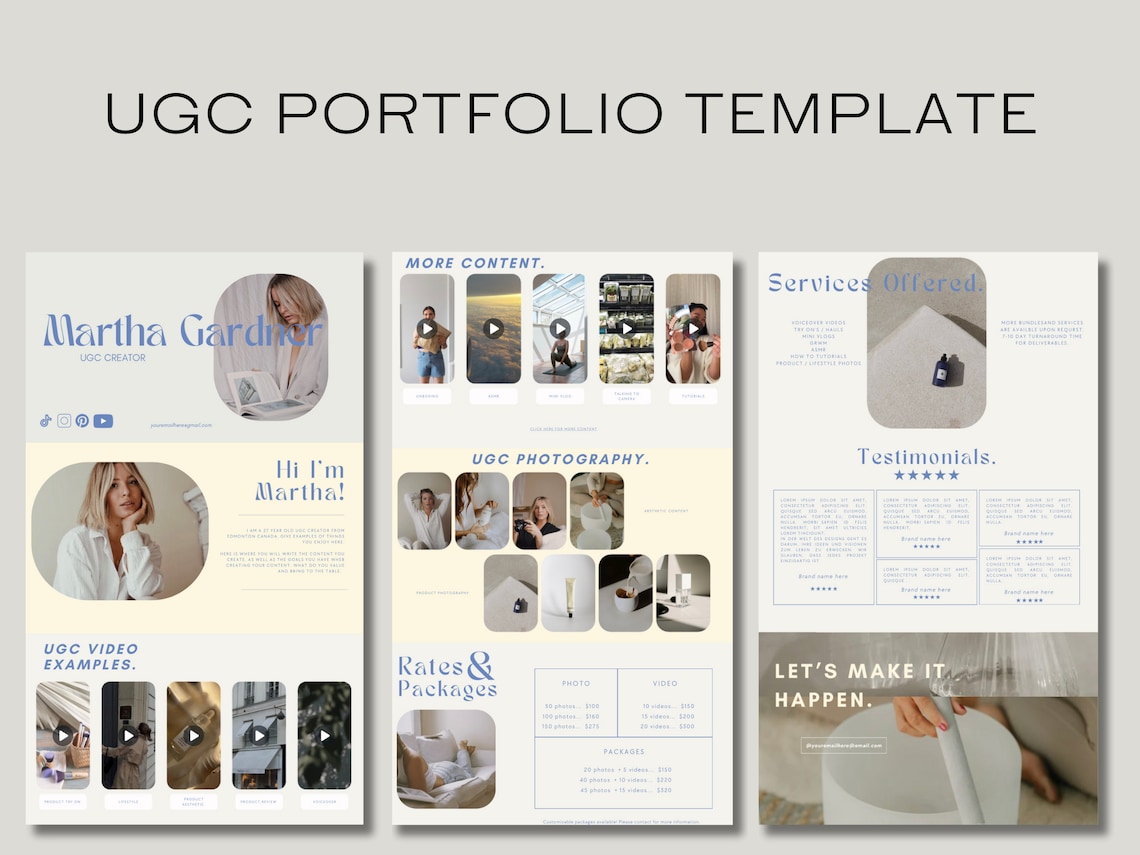 UGC Portfolio UGC Template UGC Media Kit Minimal Ugc Portfolio Template