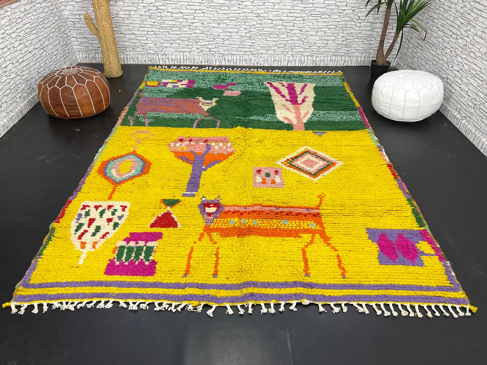 Custom Fabulous Boujad Rug Authentic Moroccan Rug Azilal Etsy