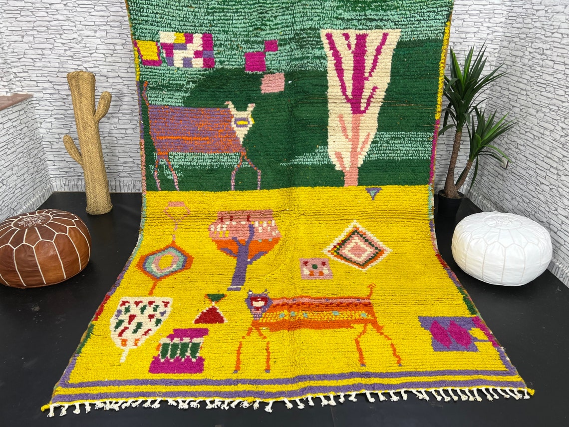 Custom Fabulous Boujad Rug Authentic Moroccan Rug Azilal Etsy