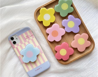 Cute Little Flower Drop Glue Mobile Phone Grip Creative Phone Stand Retractable Mobile Phone Holder