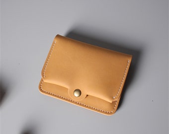 Handmade genuine leather men's and women's coin purse card holder