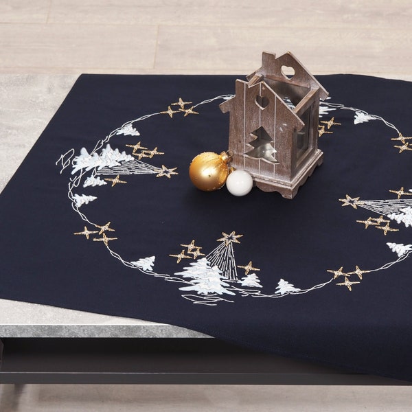 Kit de broderie de nuit d'hiver, nappes de Noël pour la décoration intérieure