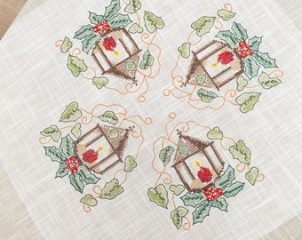 Duftin Embroidery Kit Counted Cross Stitch Kit - Table Cloth 90 x 90 cm  Scandinavian Folk - Craft Kits for Adults UK DIY Stitch Table Cover Home  Decor Embroidery Kit New Home