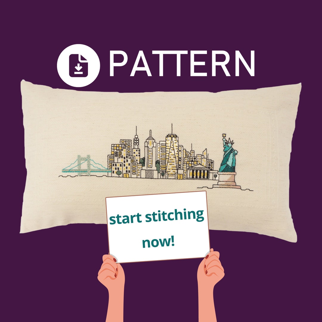 PDF Cross Stitch Pattern, Printable New York City Skyline Counted Cross ...