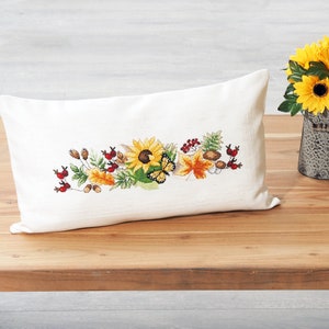 Fall Butterfly Counted Cross Stitch Pillow Cover DIY Kit for Home Decore