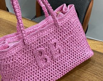 Bolso De Rafia Hecho A Mano