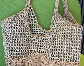 Designer natural tote bag