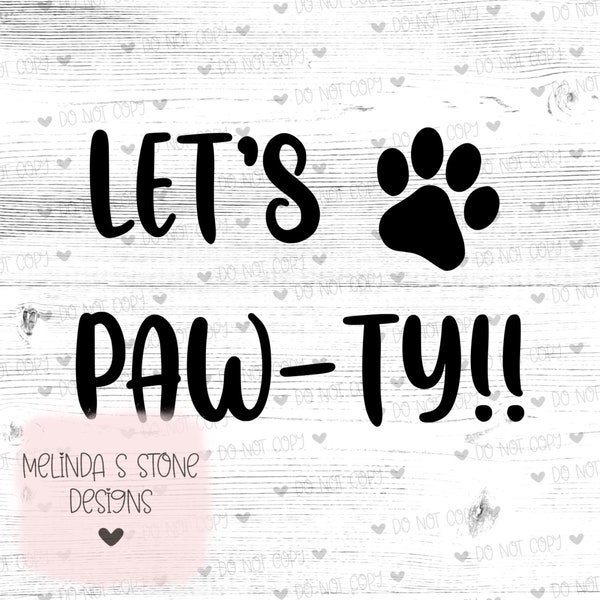 Lets Pawty SVG | PNG | Dog Bandana | Dog Birthday