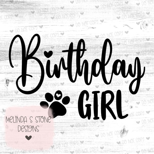 Birthday Girl SVG | PNG | Dog Bandana | Dog Birthday