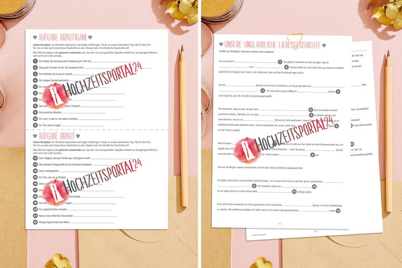 Texte d'écart amusant pour le mariage jeu de mariage amusant pour les mariés au format PDF à imprimer image 1