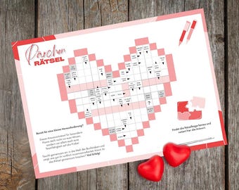 Crucigrama de propuesta de matrimonio | Sorpresa en 3 colores | Descarga instantánea en PDF