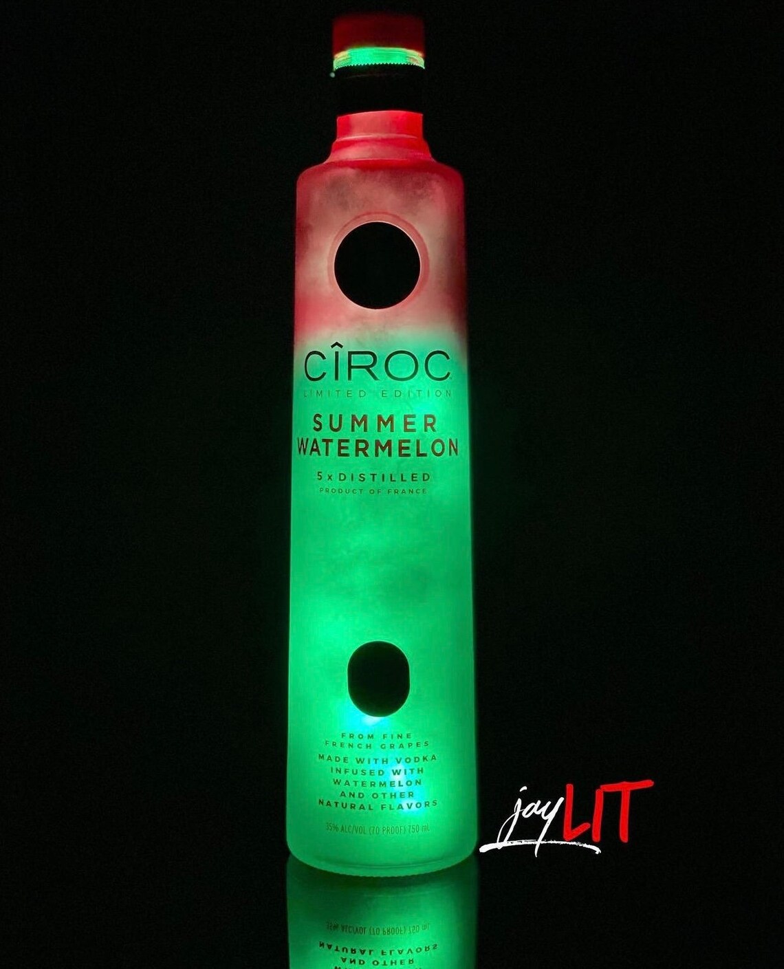 Ciroc Watermelon Vodka 750ML L.E.D. Bottle Lamp Controlled by Etsy
