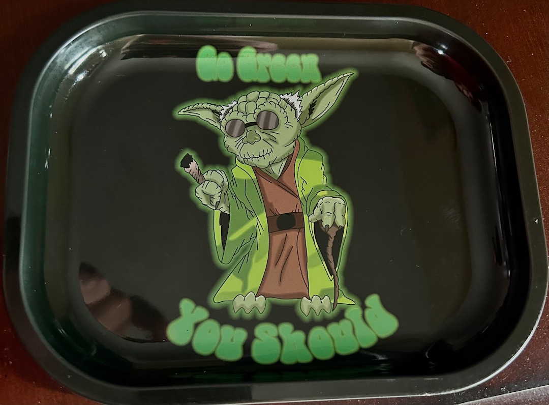 Rolling Tray Go Green, You Should Yoda With Holographic Lid Etsy