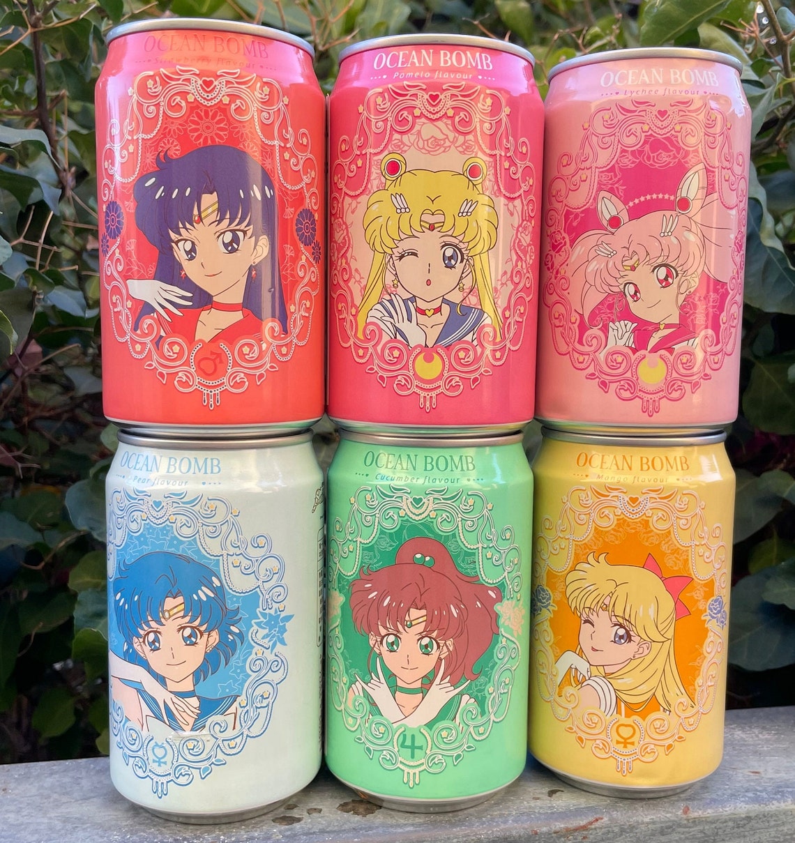 Ocean Bomb Sailor Moon Anime Sparkling Flavored Water Bundle Etsy